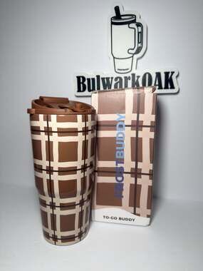 Frost Buddy X SCOOTER'S COFFEE PLAID To Go Buddy 32oz Cup Insulator Tumbler NIB